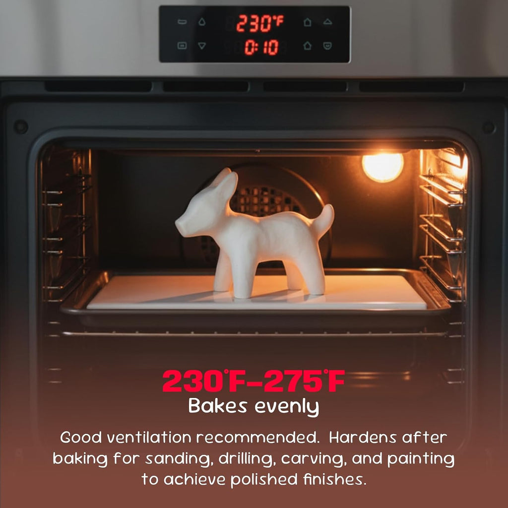 Oven Bake Polymer Clay 5.5lb with Tools Kit, White Sculpting Material for Modeling & Crafts, Soft Until Baked