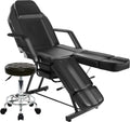 Tattoo Chair for Client, Facial Bed for Esthetician with Hydraulic Stool, Adjustable Massage Table with Split Legs