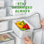 Fruit Storage Containers for Fridge with Removable Colander 10