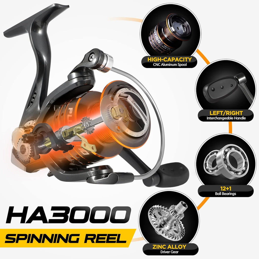 Fishing Rod and Reel Combos - Carbon Fiber Telescopic Fishing Pole - Spinning Reel 12 +1 Shielded Bearings Stainless