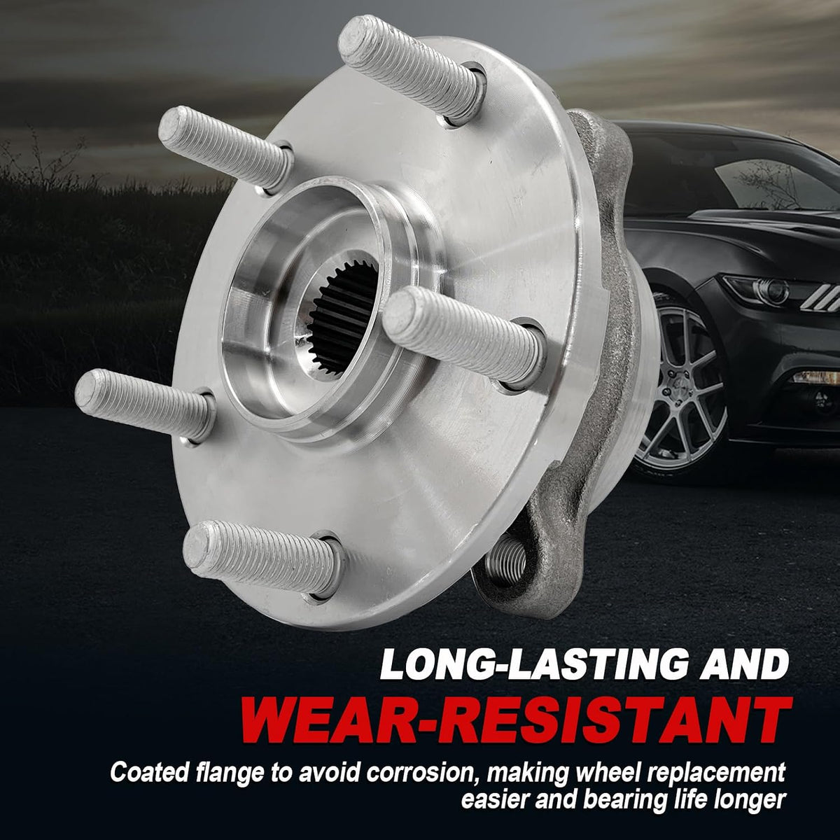 Pair 513257 Front Wheel Bearing Hub Assembly Compatible with Toyota RAV4 2006-2012 Prius V 12-17 Corolla IM 2017 2018, for Lexus HS250H 2010-2012, for Scion TC XB 2008-2015, 5 Lugs w/Encoder ABS