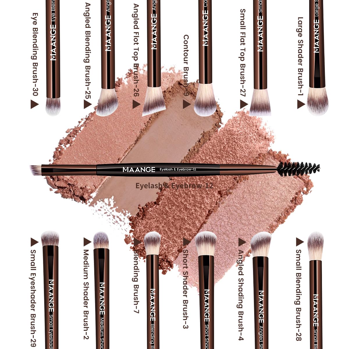 13 Pcs Makeup Brushes with Bag, Multi-functional Eye Makeup Brush Set Professional Blending Eyeshadow Concealer