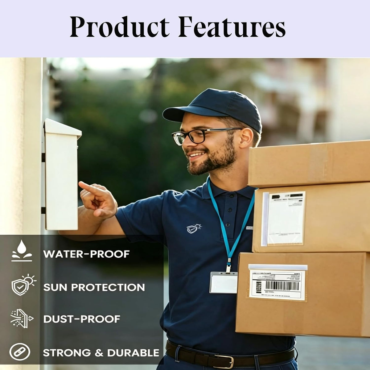 6" x 9" Clear Shipping Label Sleeves, Self-Adhesive Packing Slip Pouches, Top Loading Packing List Envelopes for