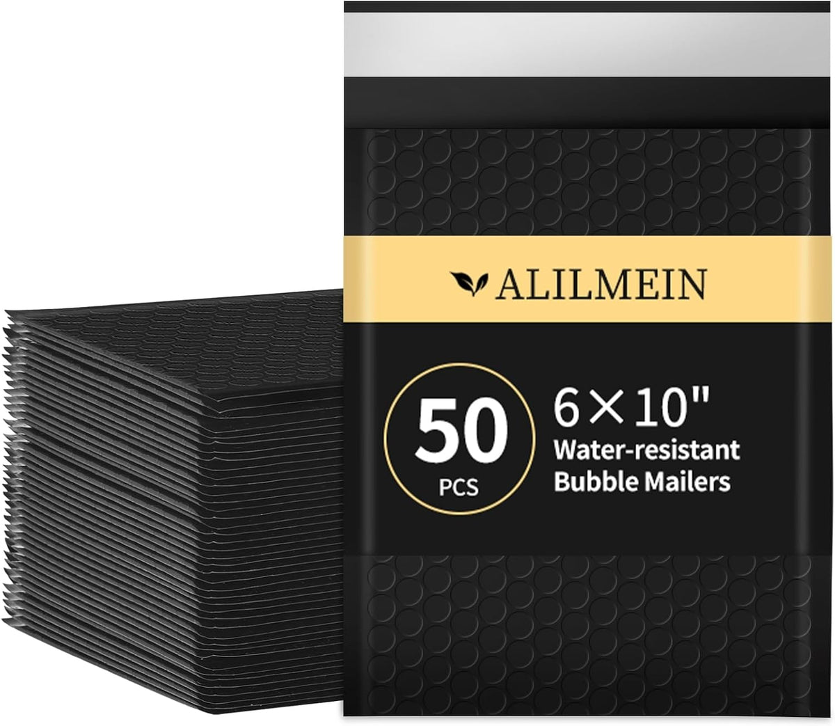 6×10" Inch Bubble Mailers 50 Pack Waterproof Padded Envelopes Self Seal Adhesive Shipping Bags for Mailing Cards