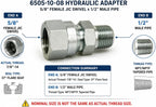 6505-06-12 | 3/8" Male NPTF x 3/4" Female JIC Swivel Straight Adapter