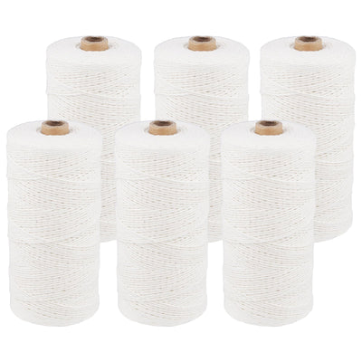 6 Rolls 1mm x 1312 Feet Cooking Cotton Twine, 437 Yards Butchers Twine for Turkey Trussing, Sausage Making, Crafts