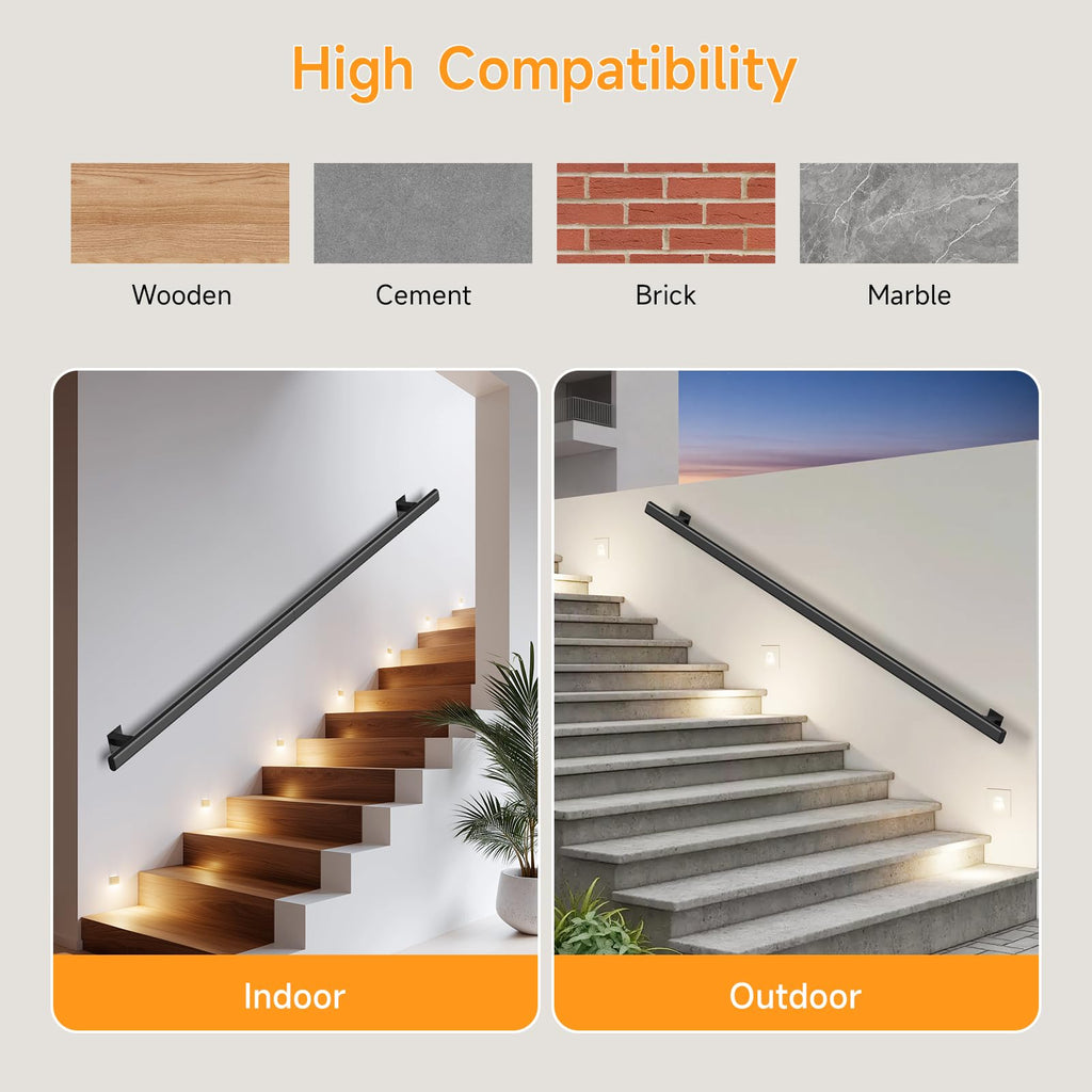 Stair Railing Indoor 5-12FT Hand Rails for Outdoor Steps