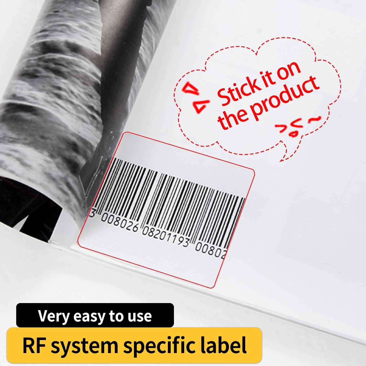 8.2mhz Security Tags Soft Labels Sticker, 1000 pcs Retail Anti-Theft Equipment Prevention EAS System