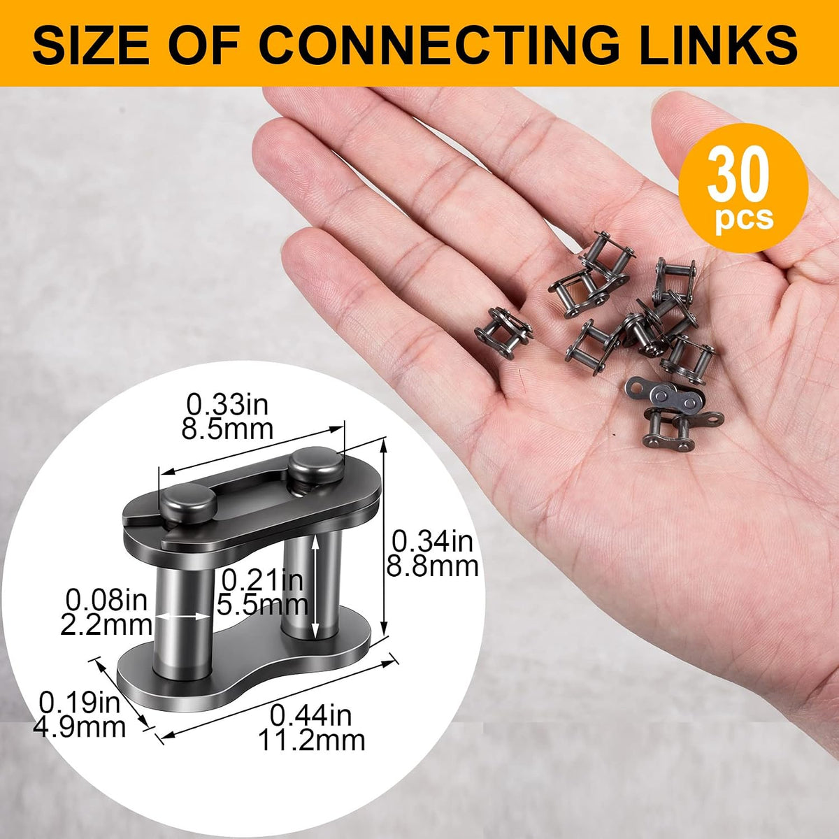 PAGOW 30pcs 25 Chain Master Link Roller, Master Connector Link