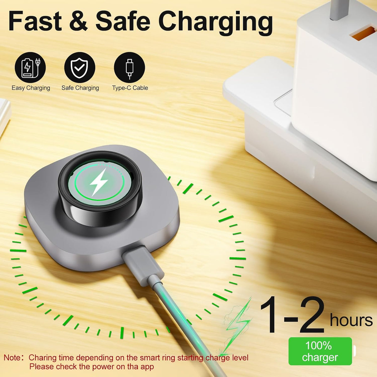 Compatible with Aura-Ring Gen 4 Charger Size 15, Safe & Fast Charging Dock