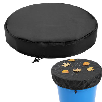 55 Gallon Drum Lid Cover, Waterproof Lid with Adjustable Drawstring for Rain Barrel and Trash Can, Universal Fit