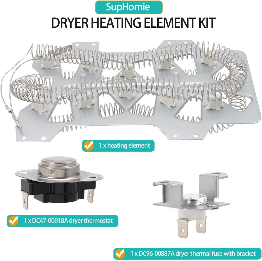 DV50F9A7EVP/A2 DV50F9A6EVW/A2 Dryer Heating Element Kit for Samsung