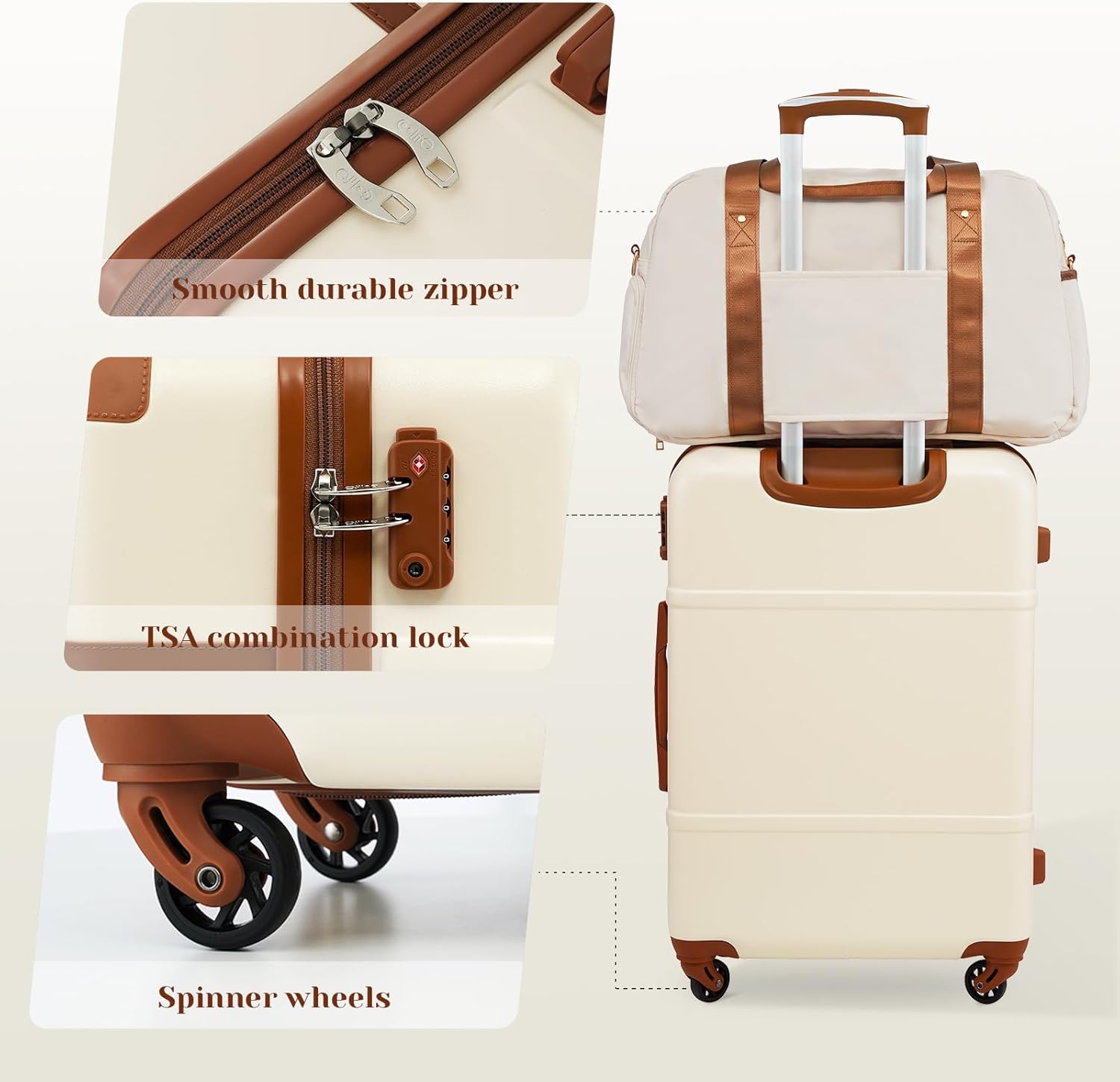 Luggage Set 6-Piece Suitcase Set Carry On Luggage PC Hardside Luggage TSA Lock Spinner Wheels Telescopic Handle