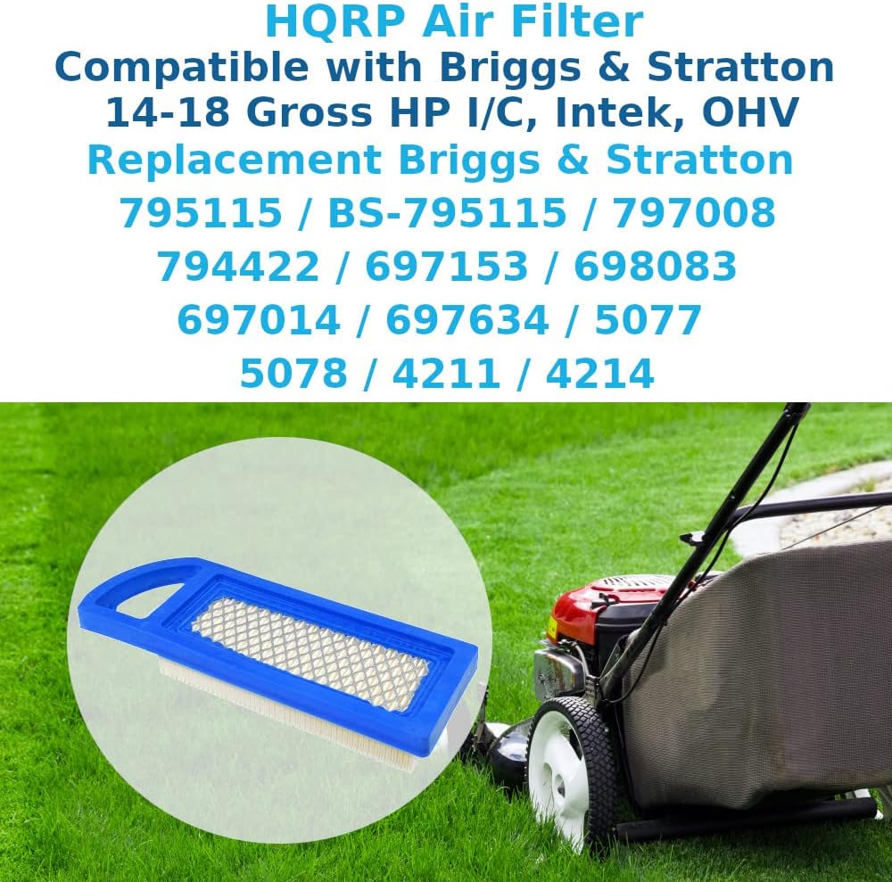 HQRP Air Filter compatible with Troy-Bilt 13AO77TG766 Bronco, 13AN77KS011 13AN77KS066 13WN77KS011 13WN77KS211 13AN77KG011 13AN77KG066 13AN77KG211 13AN77TG711 13AN77TG766 Pony Lawn Tractor