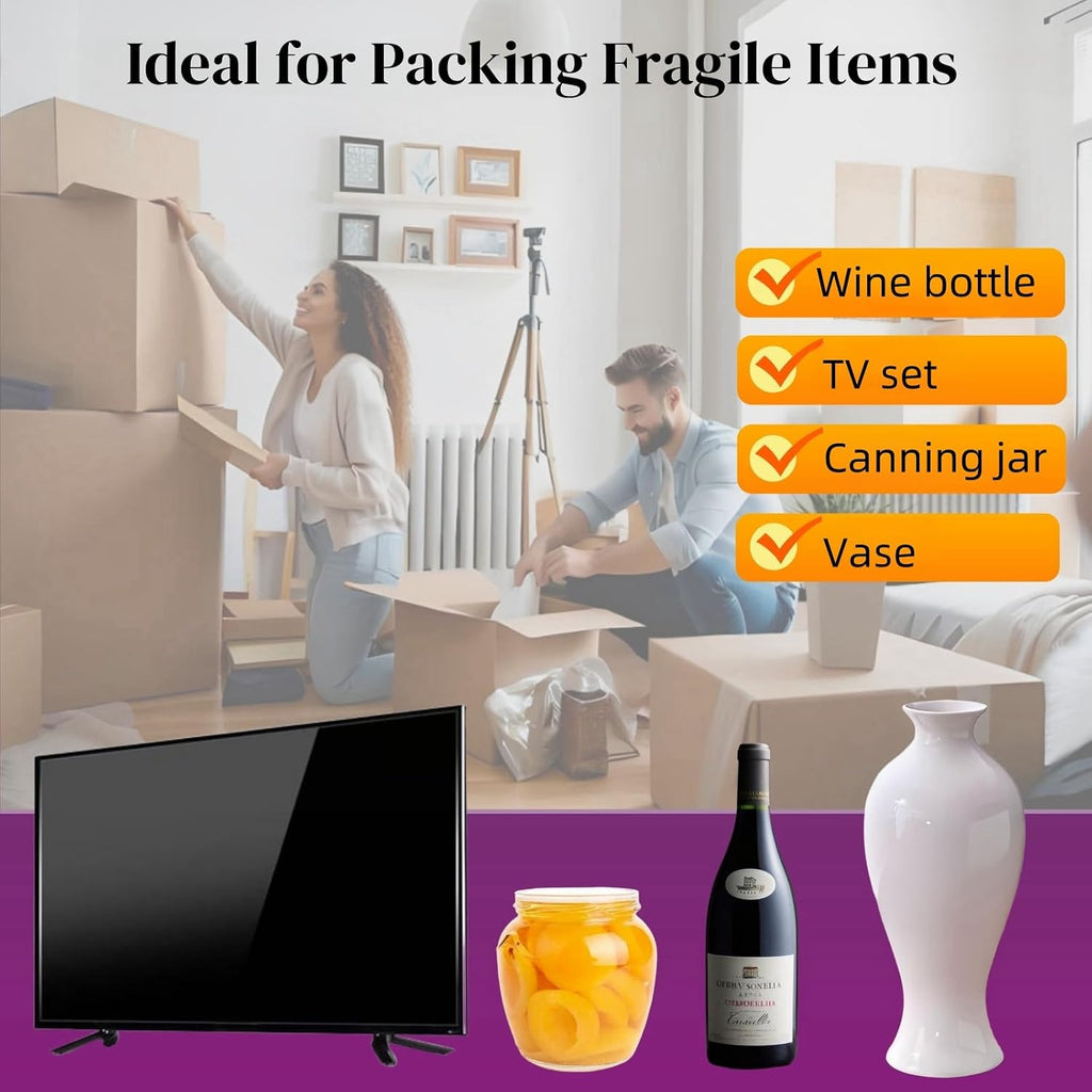 Inflatable Air Bubble Cushion Wrap for Packing Fragile Items Moving Supplies 15.8'' x 131', Wide Large Packing Sleeve