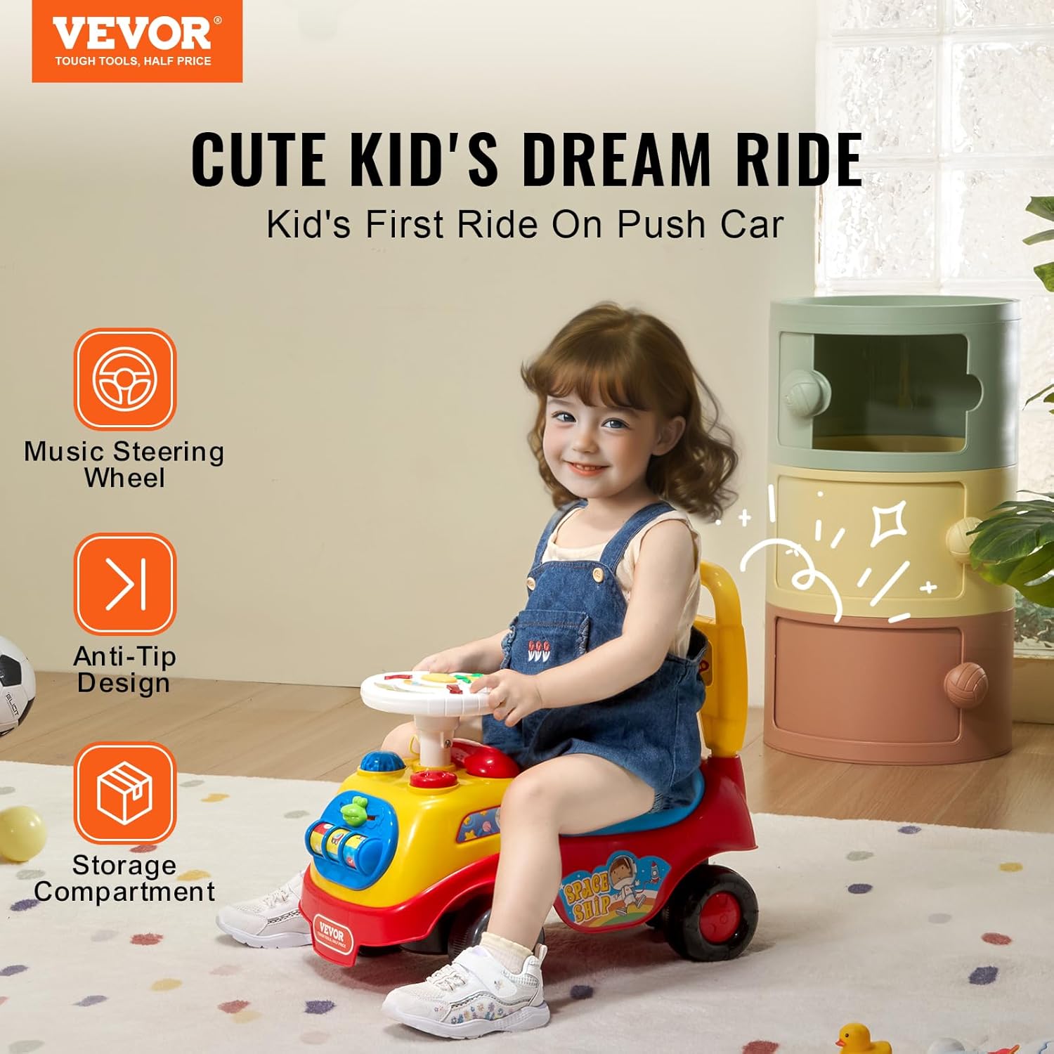 Ride On Push Car for Toddlers, Ages 19+ Months, Ride Racer, Sit to Stand Toddler Ride On Toy, Kids Ride On Car with