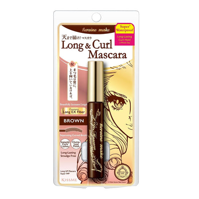 KISSME Heroine Make Super Waterproof Mascara | Length & Curl | Brown