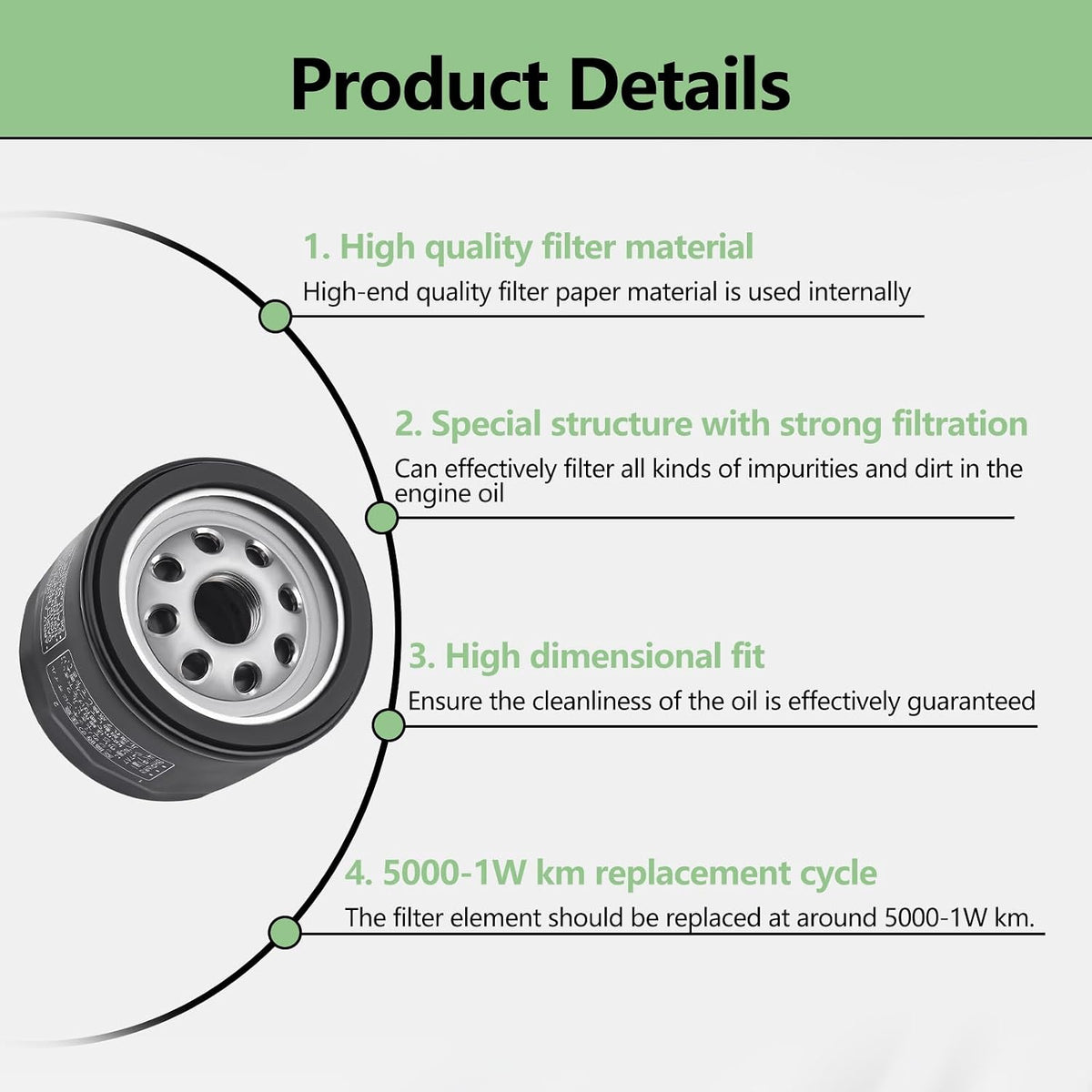 49065-0721 Oil Filter Fit for Kawasaki 49065-7007 Kohler KH-12-050-01-S KH-12-050-08 Cub Cadet CH11-CH16 CH18-CH26 CV15-CV26 22-24 HP engines,Craftsman,Toro,Troy Bilt Lawn Mower Oil Filter (1pc)