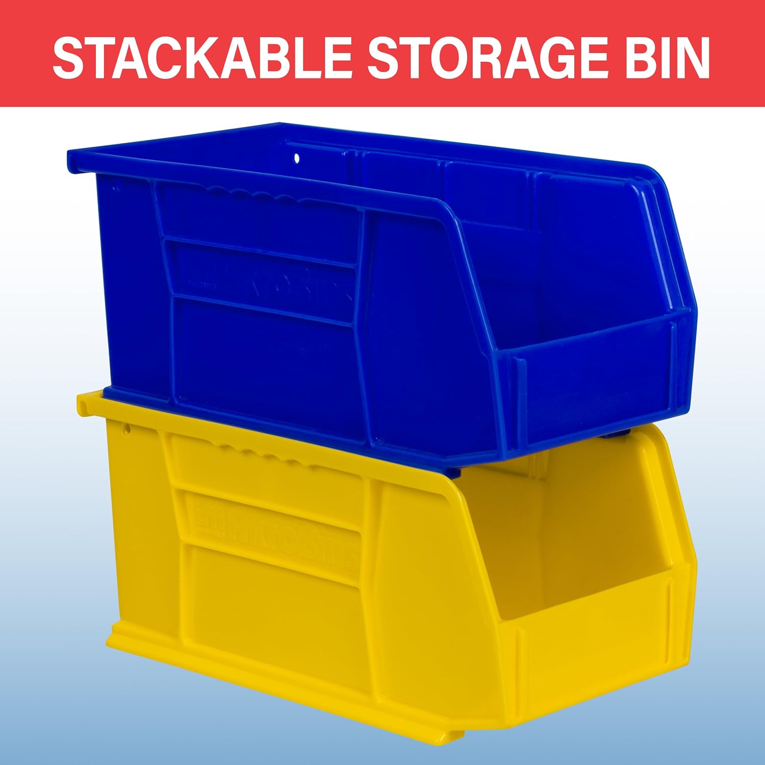 30230 AkroBins Plastic Storage Bins, 11"x5"x5", Black, 12-Pack | Space-Saving Stackable Bins for Garage, Pantry