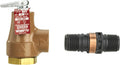 Watts 374A Boiler Pressure Relief Valve 3/4 In 30 psi Flood Sensor
