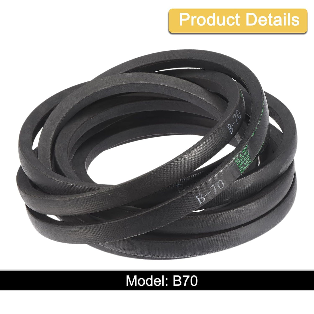 uxcell 3pcs B70 Classic Wrapped V-Belt, 73" Outer Circ B Profile V-Belt