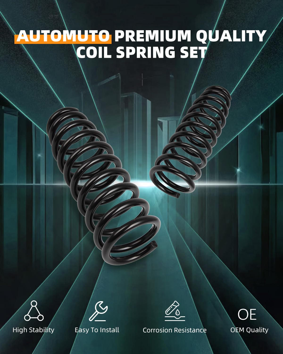 AUTOMUTO 2PCS Rear Suspension Coil Spring Set for 06-10 for Hyundai Sonata