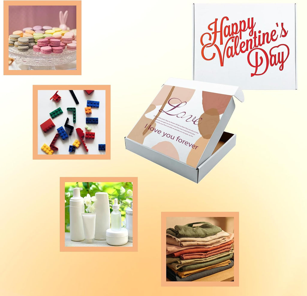 13x11x2 Inch Shipping Boxes Set of 25,White Corrugated Cardboard Mailers