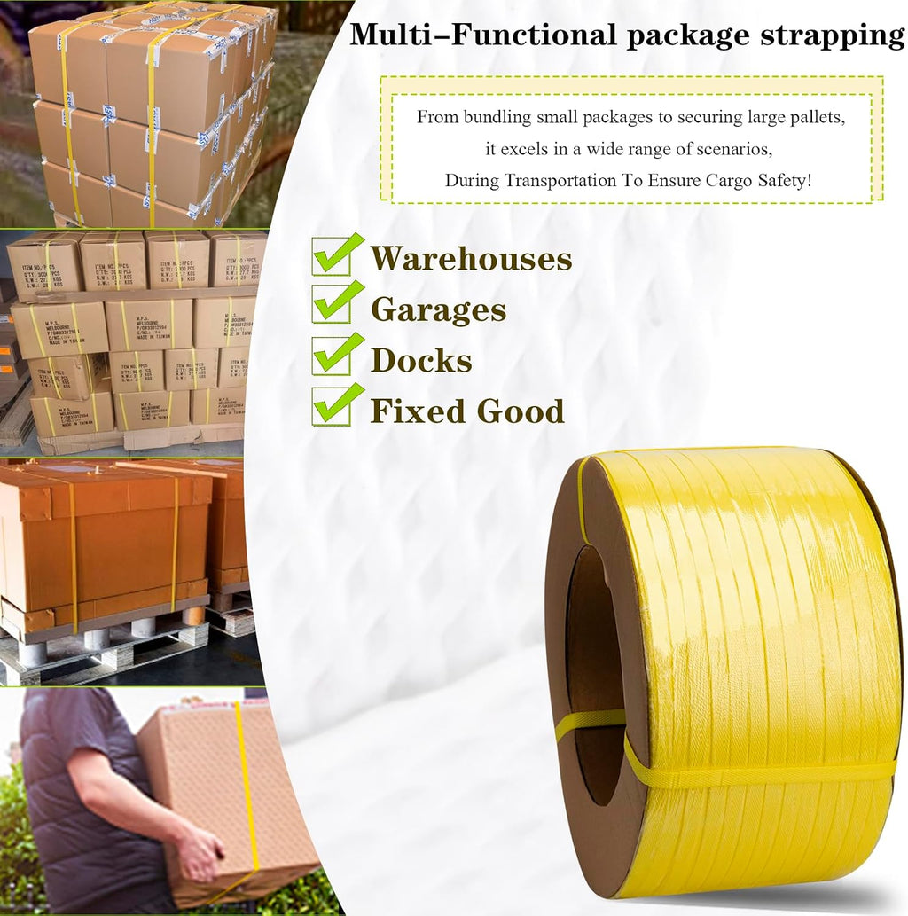 Poly Strapping, Packaging Banding Strap, Pallet Strapping Roll 3280' Length - Polypropylene Strapping 1/2" Width