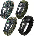 5-in-1 Paracord Survival Bracelet - Emergency Survival Gear with Compass, Fire Starter, Whistle, Glass Breaker &