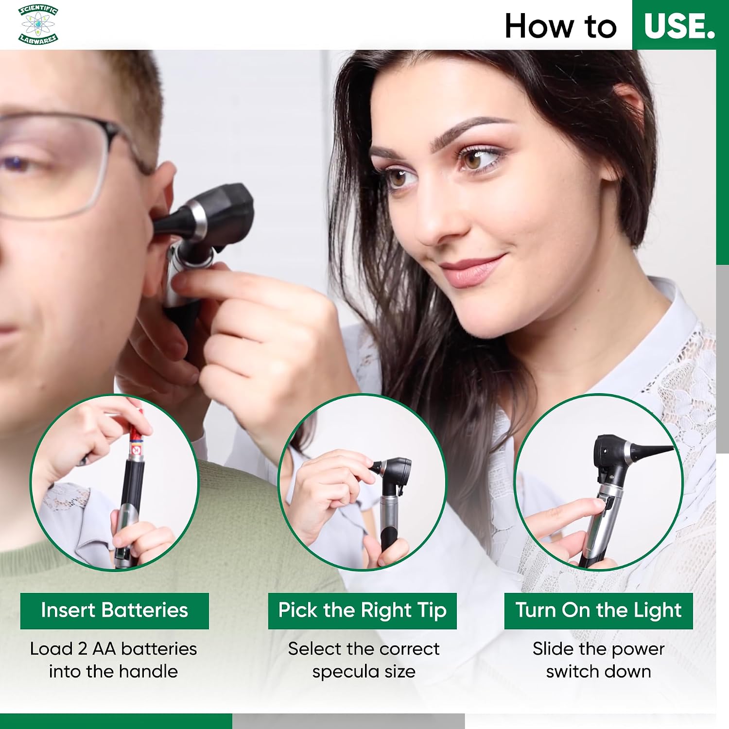 Otoscope - Ear Scope with Light, Ear Infection Detector, Pocket Size (Purple)