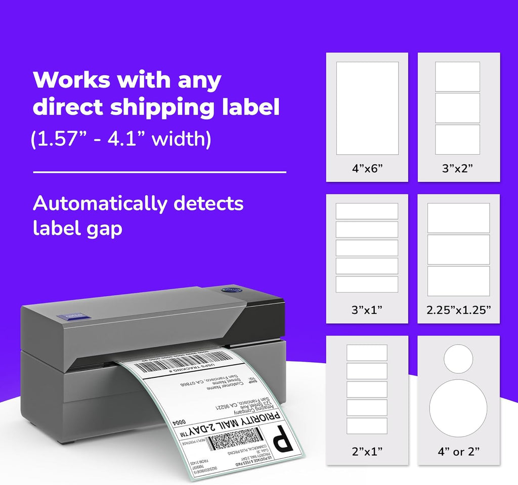 USB Shipping Label Printer - Commercial Grade 4x6 Thermal Printer | High Speed Label Maker for Small Businesses &
