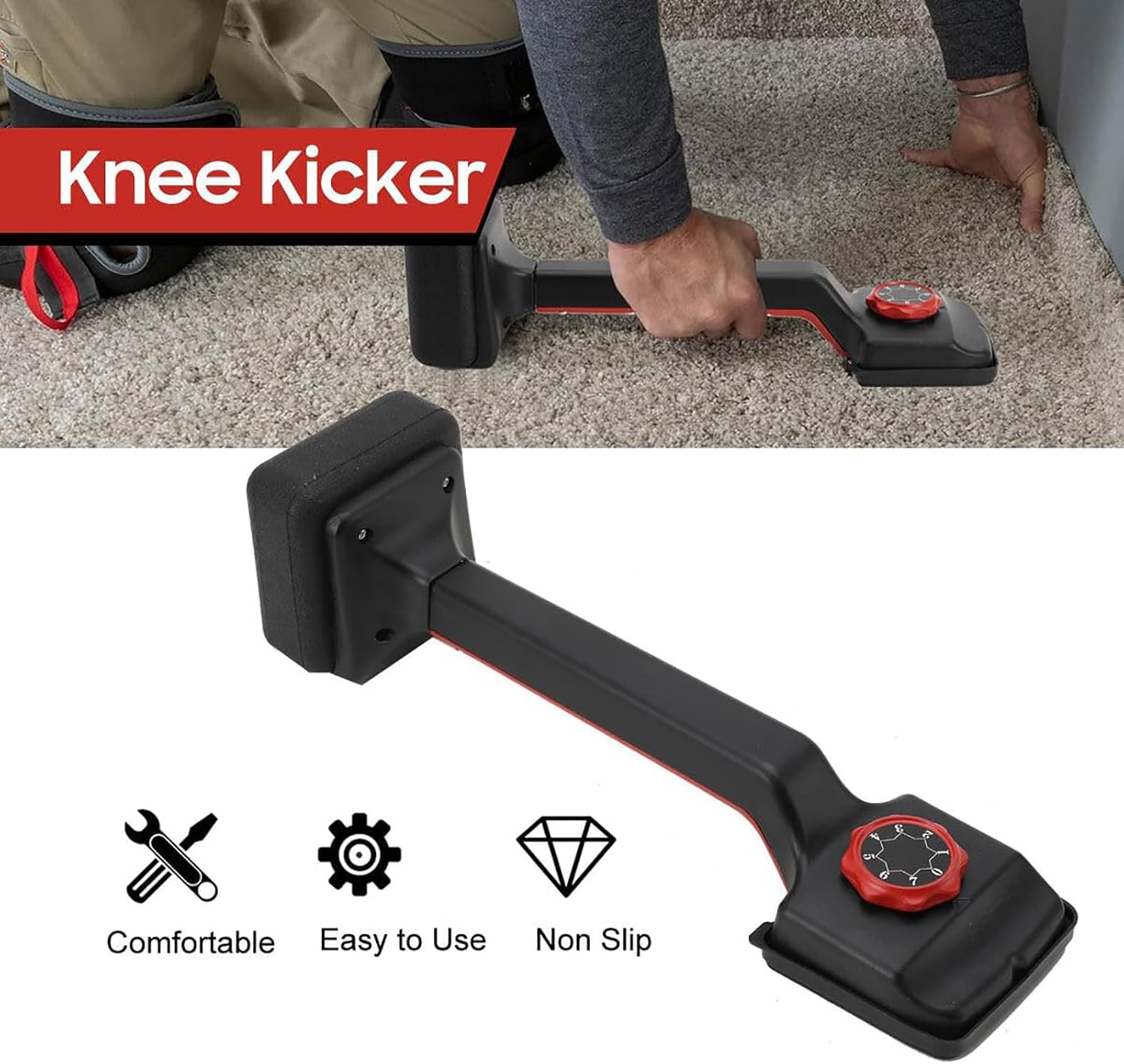 Carpet Stretcher & Knee Kicker Kit - Heavy Duty Zero-Wrinkle Tool for Commercial Flooring Installation - Includes