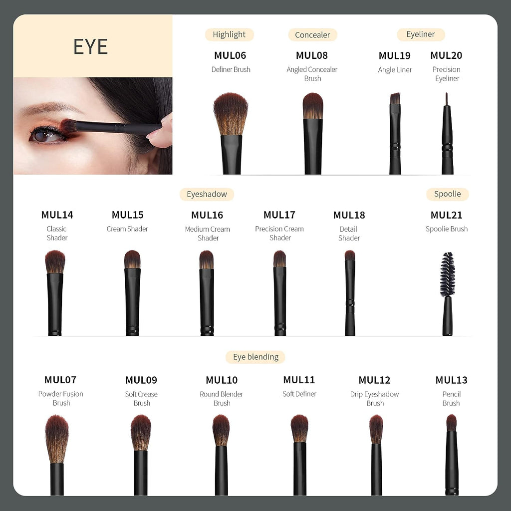Eyeshadow Brush Set, 16-Piece Eyeliner & Eye Makeup Brushes T272