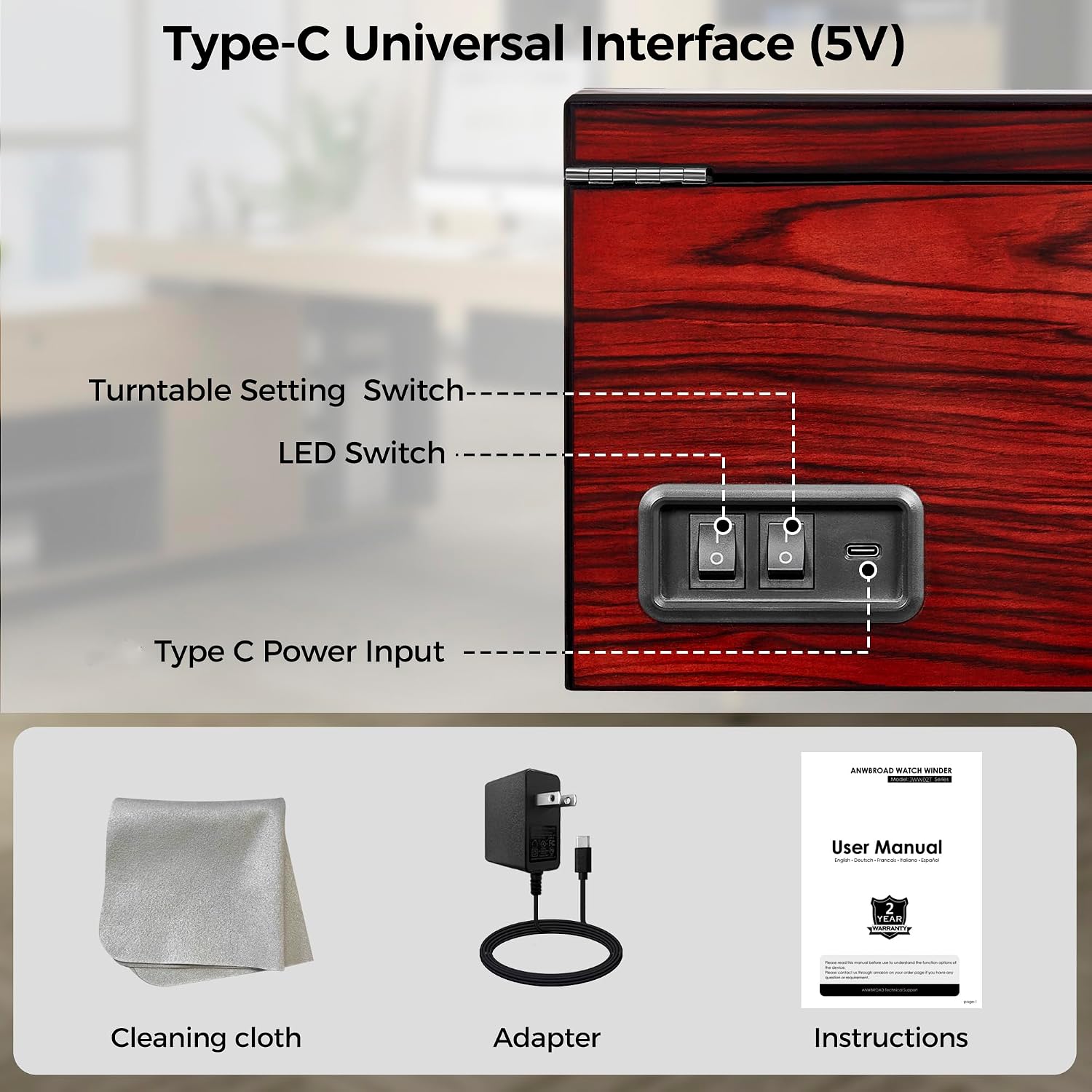 Watch Winder for Automatic Watches, Automatic Watch Winder Box | 4 Watch Rotator and 6 Extra Storages Super Quiet