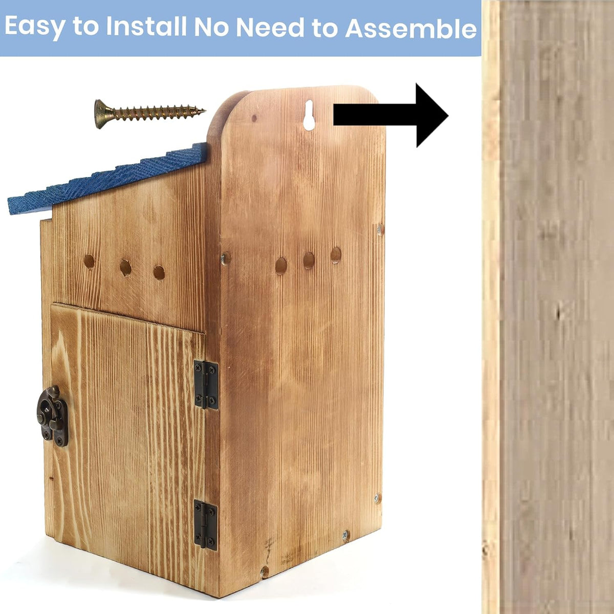Blue Bird Houses for Outside with Gift Box - Durable Birdhouses for Outdoors with Clear View Panel & Predator Guard