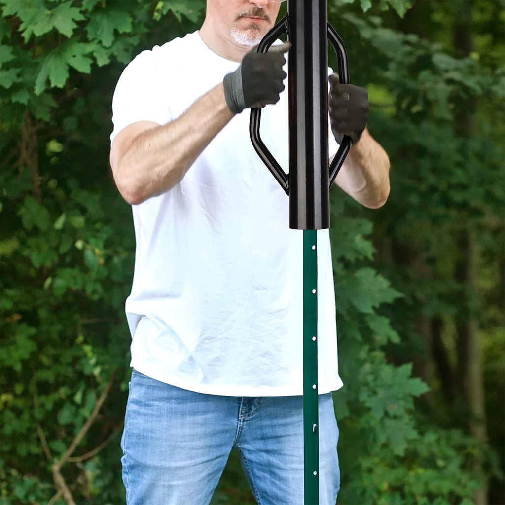 Fence Post Driver T Post Driver with Handle Metal Pounder Rammer for U Channel Wooden Fence 8LB