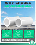 1/2 Inch PVC Coupling Fittings, Fits 0.84" OD SCH40 Pipe, 10 Pack