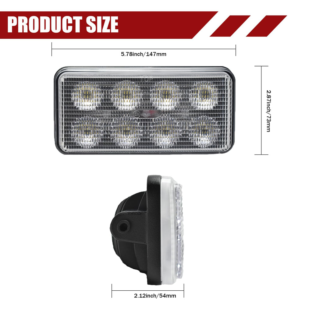LED Work Light for Kubota Skid Steer Replace V0511-53510 (Silver-1PCS)
