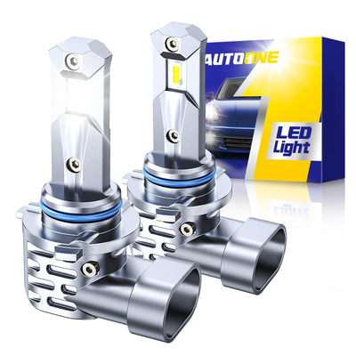 HB3 9005 LED Light Bulbs White, 6000K Super Bright, Fanless Mini Size, Plug and Play, Pack of 2