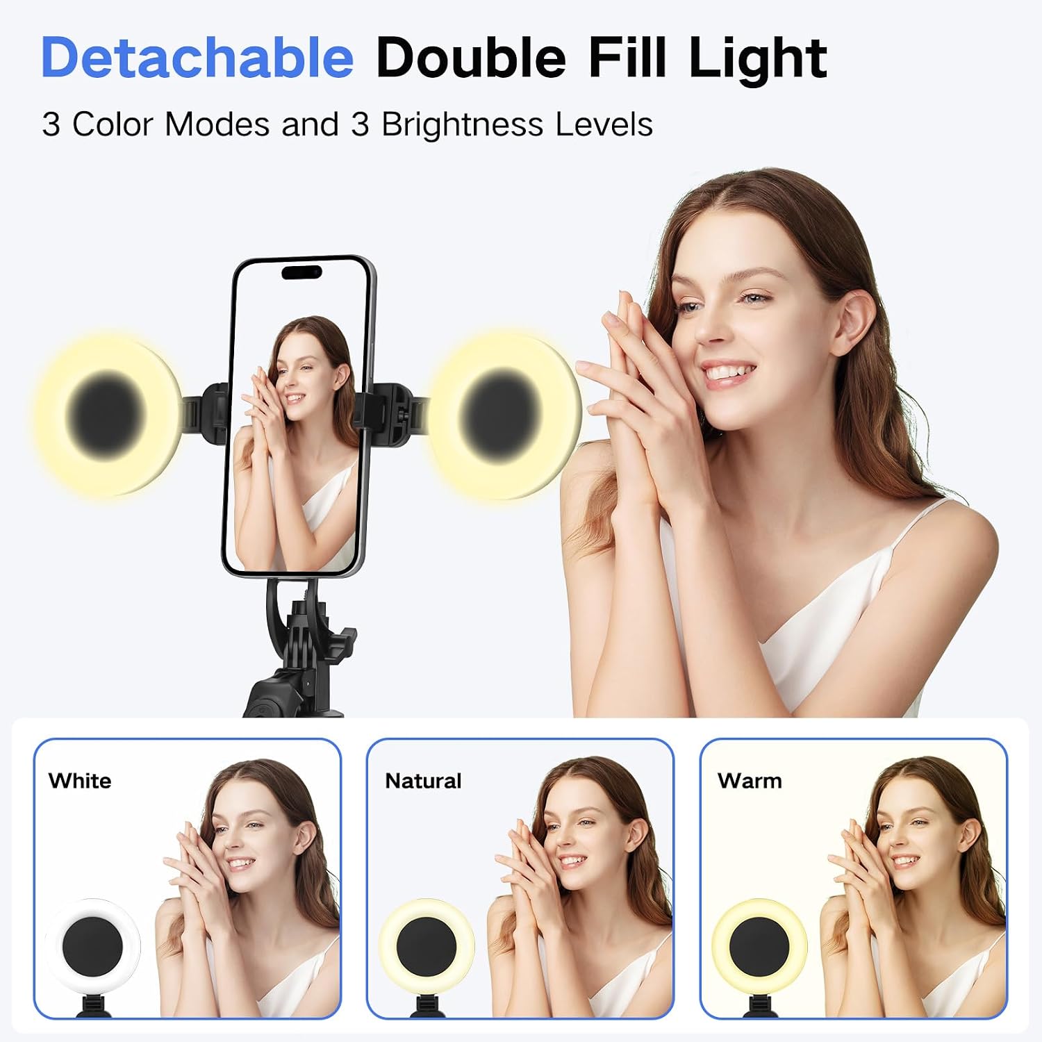 Metal Selfie Stick Tripod for iPhone with Light,70 inch Cellphone Selfiestick with Remote,Phone Tripod Holder for