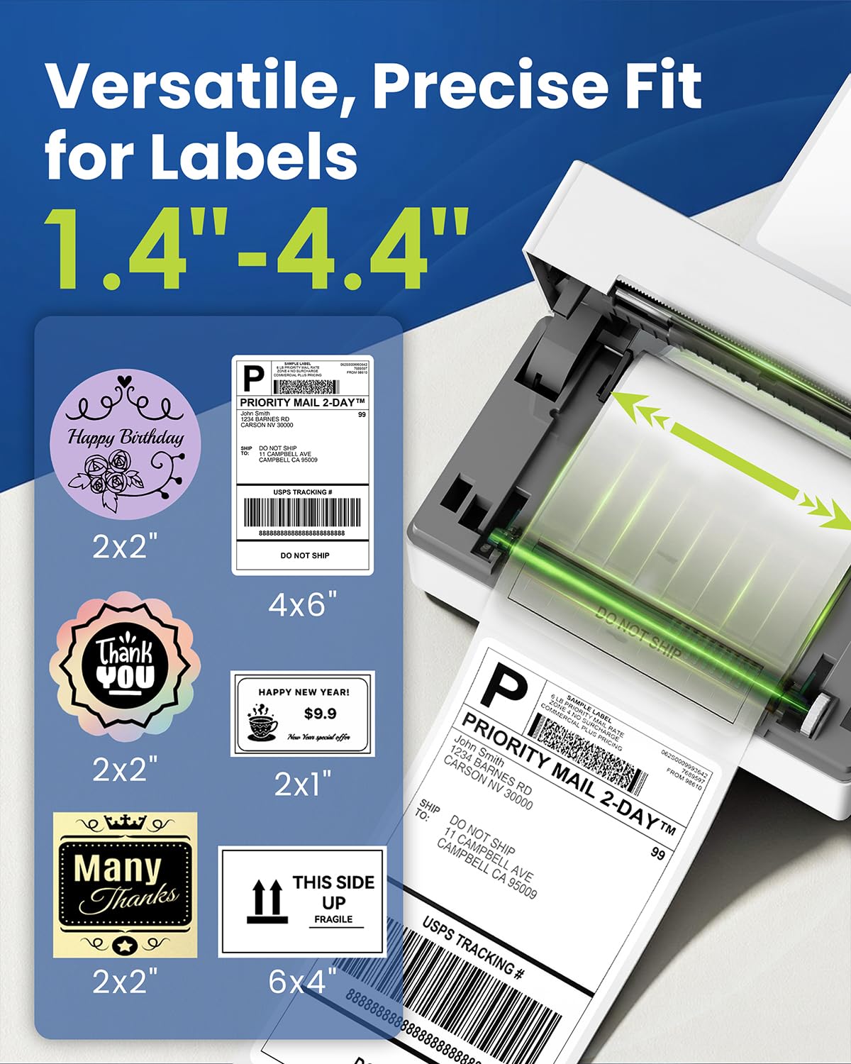Shipping Label Printer, Bluetooth Thermal 4x6 Label Printer White