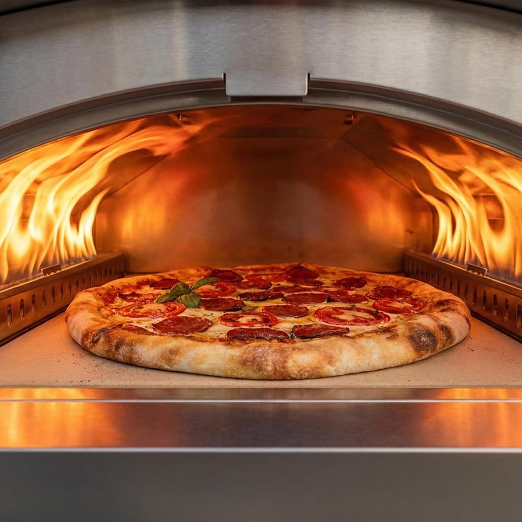 Gas Pizza Oven, Portable Propane Pizza Oven with 15 inch Pizza Stone, Stainless Steel Pizza Maker for Outdoor Cooking
