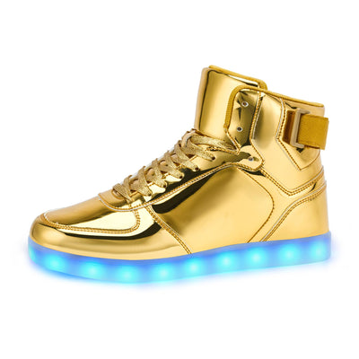 Kids LED Light Up Shoes, Fashion High Top LED Sneakers USB Rechargeable Glowing Luminous Shoes for Boys Girls Toddler