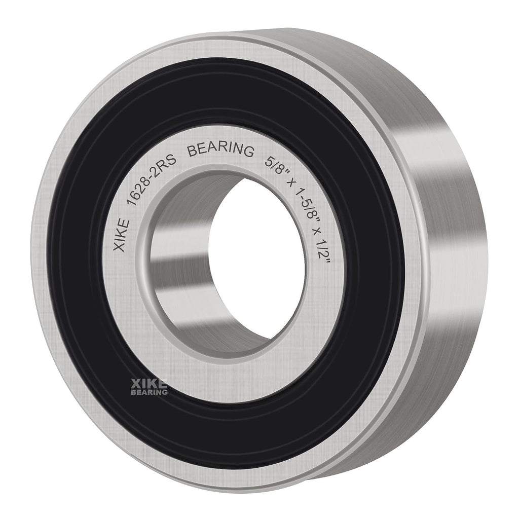 XIKE 4 Pcs 1628-2RS Bearings 5/8" x1-5/8 x1/2", Double Rubber Seals.