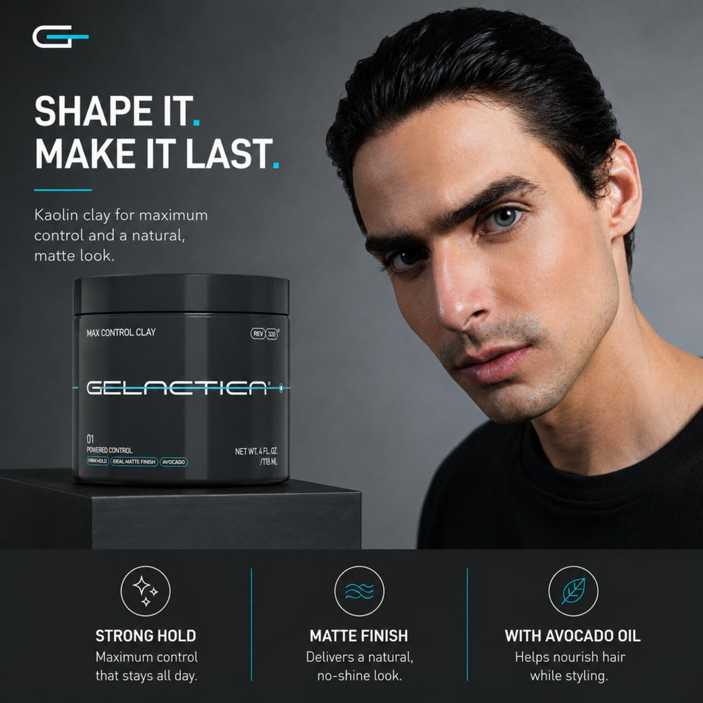 Max Control Hair Clay for Men Matte Finish High Hold 4oz
