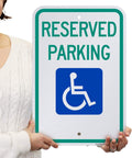 Basics Reserved Parking Federal Handicap Parking Sign | 12" x 18" Engineer Grade Reflective 120 mil ACM, Made in USA