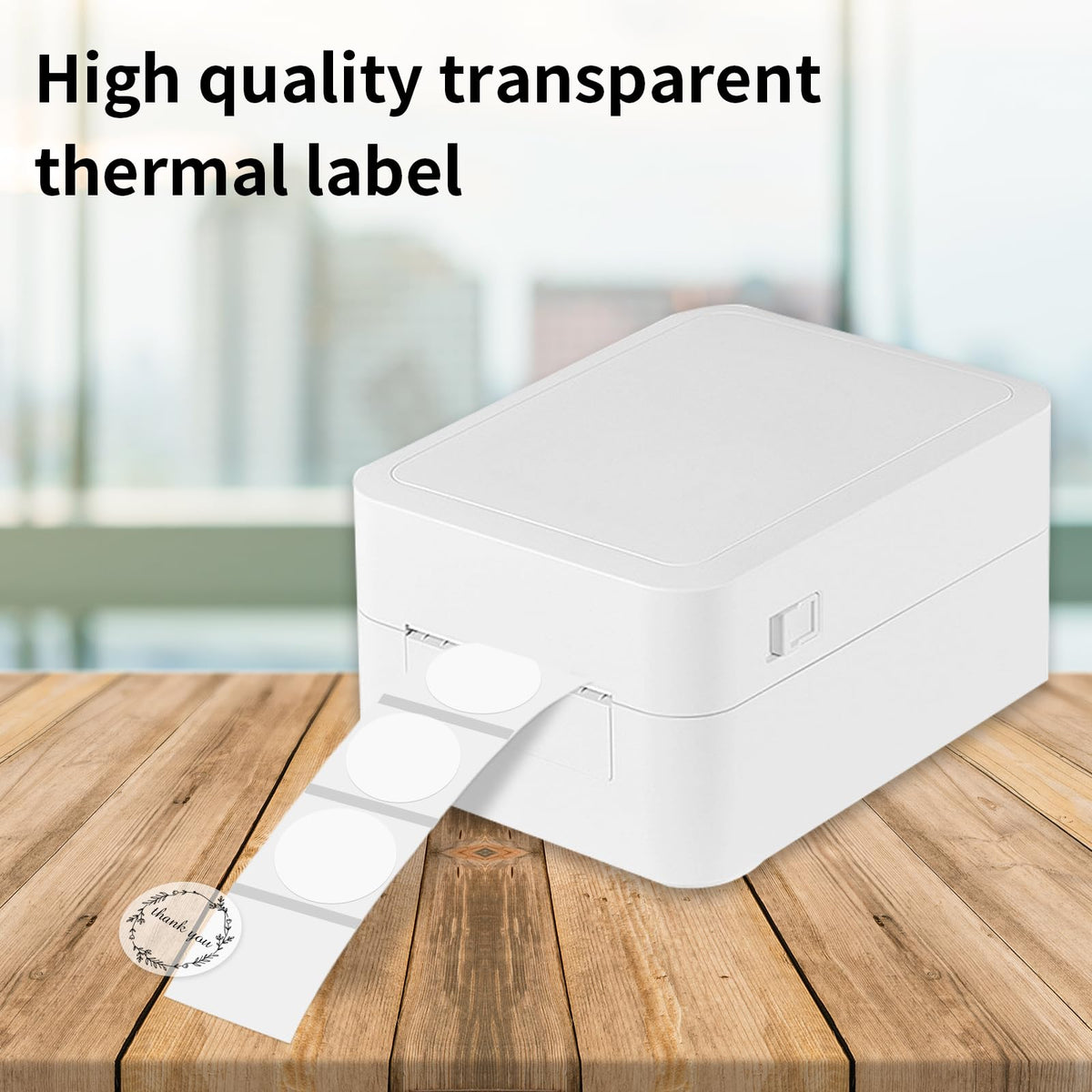 1" Transparent Thermal Label Stickers,Waterproof Thermal Printer Sticker Labels for Gift Wrapping, Self-Adhesive Name