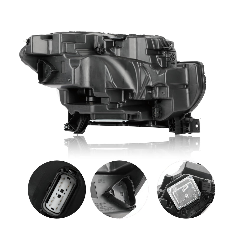 Black Headlight Assembly Compatible with 2022-2024 Ford Expedition