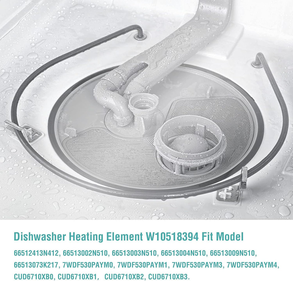 W10518394 Dishwasher Heating Element Replacement for Whirlpool, Kenmore, KitchenAid, Maytag - Replaces W10134009, W10441445, AP5690151, EAP8260087, PS8260087