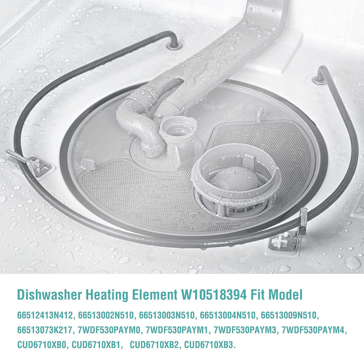W10518394 Dishwasher Heating Element Replacement for Whirlpool, Kenmore, KitchenAid, Maytag - Replaces W10134009, W10441445, AP5690151, EAP8260087, PS8260087
